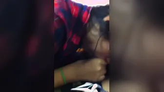 Desi Girlfriend On Her Knees Sucking His Dick Like A Good Slut