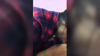 Desi Girlfriend On Her Knees Sucking His Dick Like A Good Slut