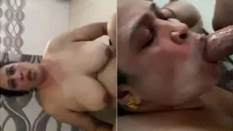 Horny Desi Milf Giving Him A Sloppy Blowjob At Home Tonight