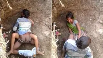 Village Lovers Sneaking Away For Quick Outdoor Fuck Session