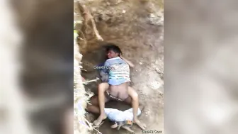 Village Lovers Sneaking Away For Quick Outdoor Fuck Session