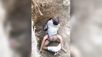 Village Lovers Sneaking Away For Quick Outdoor Fuck Session