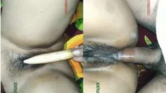 Wife Fingering Herself With Veggie Before Getting Pounded