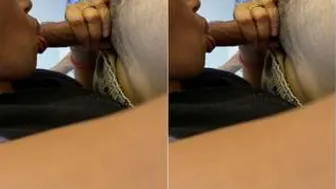 Married Woman Giving Her Man A Sloppy Blowjob After Dinner