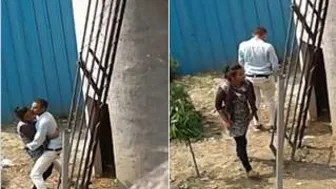 Horny Lovers Fucking Outdoors Behind House Getting Wild Together