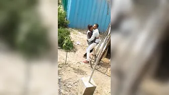 Horny Lovers Fucking Outdoors Behind House Getting Wild Together