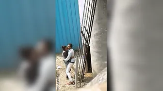 Horny Lovers Fucking Outdoors Behind House Getting Wild Together