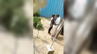 Horny Lovers Fucking Outdoors Behind House Getting Wild Together