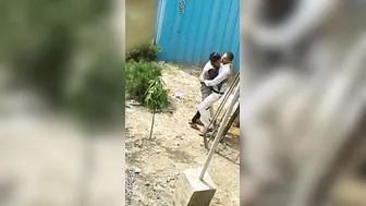 Horny Lovers Fucking Outdoors Behind House Getting Wild Together