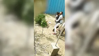 Horny Lovers Fucking Outdoors Behind House Getting Wild Together