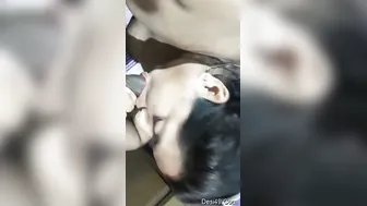 Married Bhabhi On Knees Giving Sloppy Blowjob To Her Man At Home