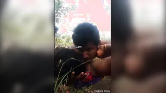 Desi Couple Fooling Around Outside Having Risky Sex In The Woods