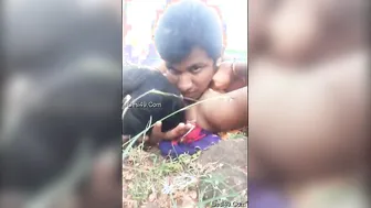 Desi Couple Fooling Around Outside Having Risky Sex In The Woods