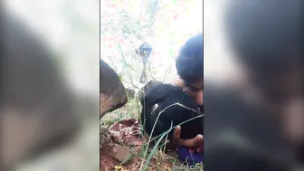 Desi Couple Fooling Around Outside Having Risky Sex In The Woods