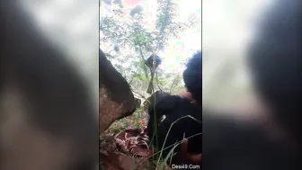Desi Couple Fooling Around Outside Having Risky Sex In The Woods