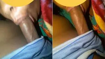 Village Bhabhi On Her Knees Sucking His Thick Cock Nicely