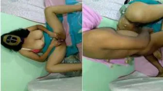 Horny Wife Squeezing Her Tits While Getting Fucked From Behind