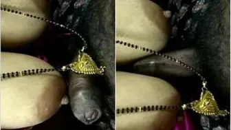 Desi Wife Getting Her Tits Fucked Hard By Husband Before Bed