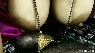 Desi Wife Getting Her Tits Fucked Hard By Husband Before Bed