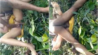 Horny Couple Fucking Rough In The Jungle Hiding From Others