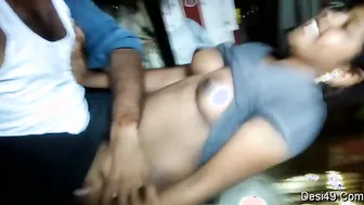 Cute Girlfriend Pressing Her Boobs While Riding My Thick Cock