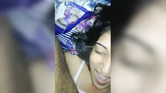 Hubby Covering His Sexy Bhabhi Face With His Hot Thick Load