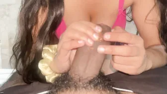 Girlfriend Sucking Chocolate Covered Dick Swallowing His Hot Load