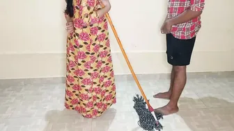 Married Woman Cleaning House Gets Bent Over And Fucked Moaning