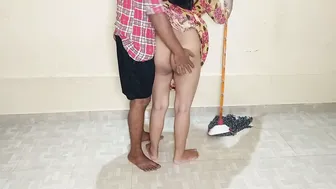 Married Woman Cleaning House Gets Bent Over And Fucked Moaning