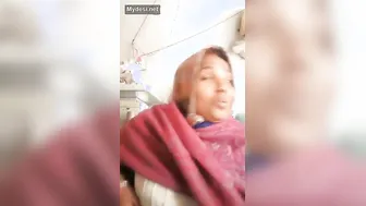 Village Married Woman Showing Off Her Natural Tits For Neighbor