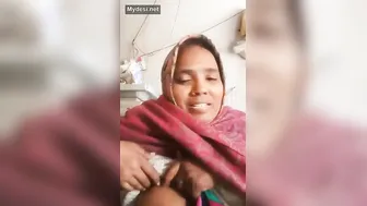 Village Married Woman Showing Off Her Natural Tits For Neighbor
