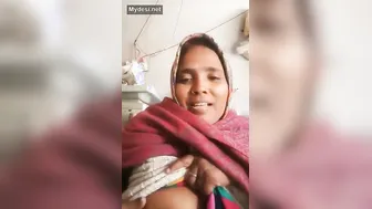 Village Married Woman Showing Off Her Natural Tits For Neighbor