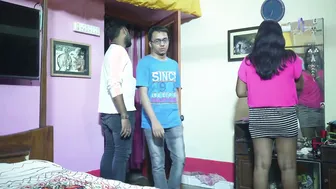 Aunty Taking Two Cocks Back To Back With Her Friend Watching Her