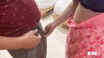 Aunty Giving Sloppy Blowjob To Young Neighbor In Her Living Room