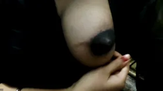 Hindi Speaking Aunty Showing Off Her Big Hard Nipples At Night