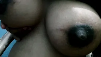 Hindi Speaking Aunty Showing Off Her Big Hard Nipples At Night