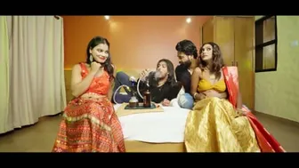 Four Friends Celebrating Birthday With Wild Indian Group Sex