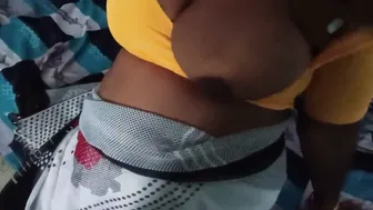 Saree Aunty Riding Stepbrother Hard Showing Her Hairy Pussy