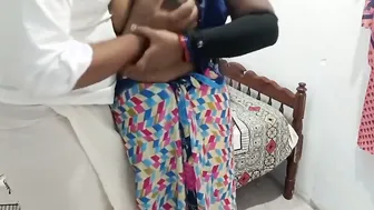 Seducing Busty Tamil Aunty Measuring Her Huge Melons Then Pounding