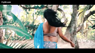 Indian Wife In Blue Saree Teasing And Stripping For Husband