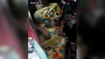 Indian Aunty Flashing Her Big Boobs To The Shopkeeper For Money