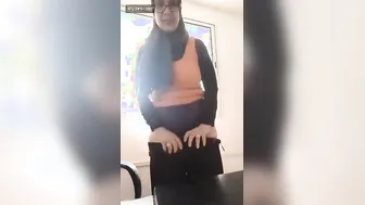 Caught My Married Aunty Getting Wet At The Office Touching Herself