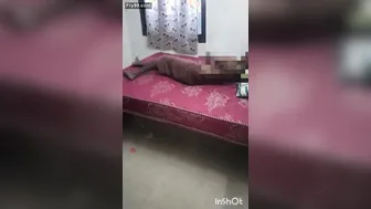 Horny Aunty Riding Her Young Boyfriend At Home Behind Doors