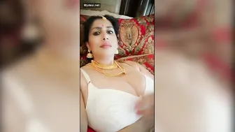 Busty Desi Aunty Teasing In White Bra Before Getting Naked