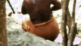 Catching Village Aunty Bathing Naked Outdoors By The River
