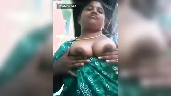 Bengali Village Aunty Flashing Big Boobs Behind House Secretly