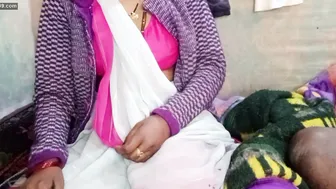 Busty Aunty Jerking Off Stepson While Pressing Her Massive Tits