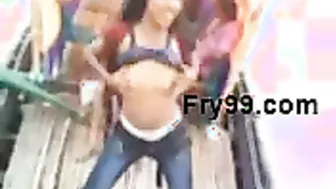 Horny Housewife Stripping Naked And Dancing For Neighborhood Boys