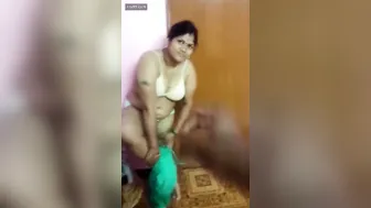 Curvy Desi Aunty Showing Off Her Massive Natural Tits At Home