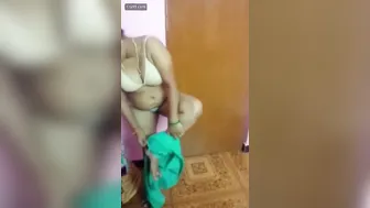 Curvy Desi Aunty Showing Off Her Massive Natural Tits At Home